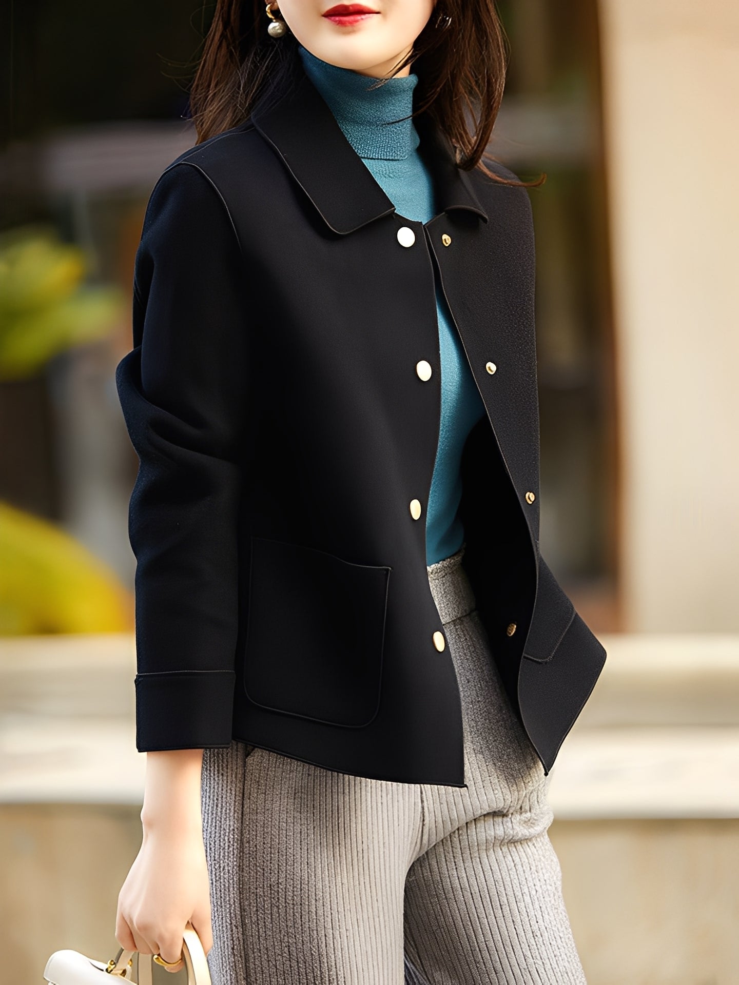 Meade - Elegante, warme Damenjacke mit Knöpfen