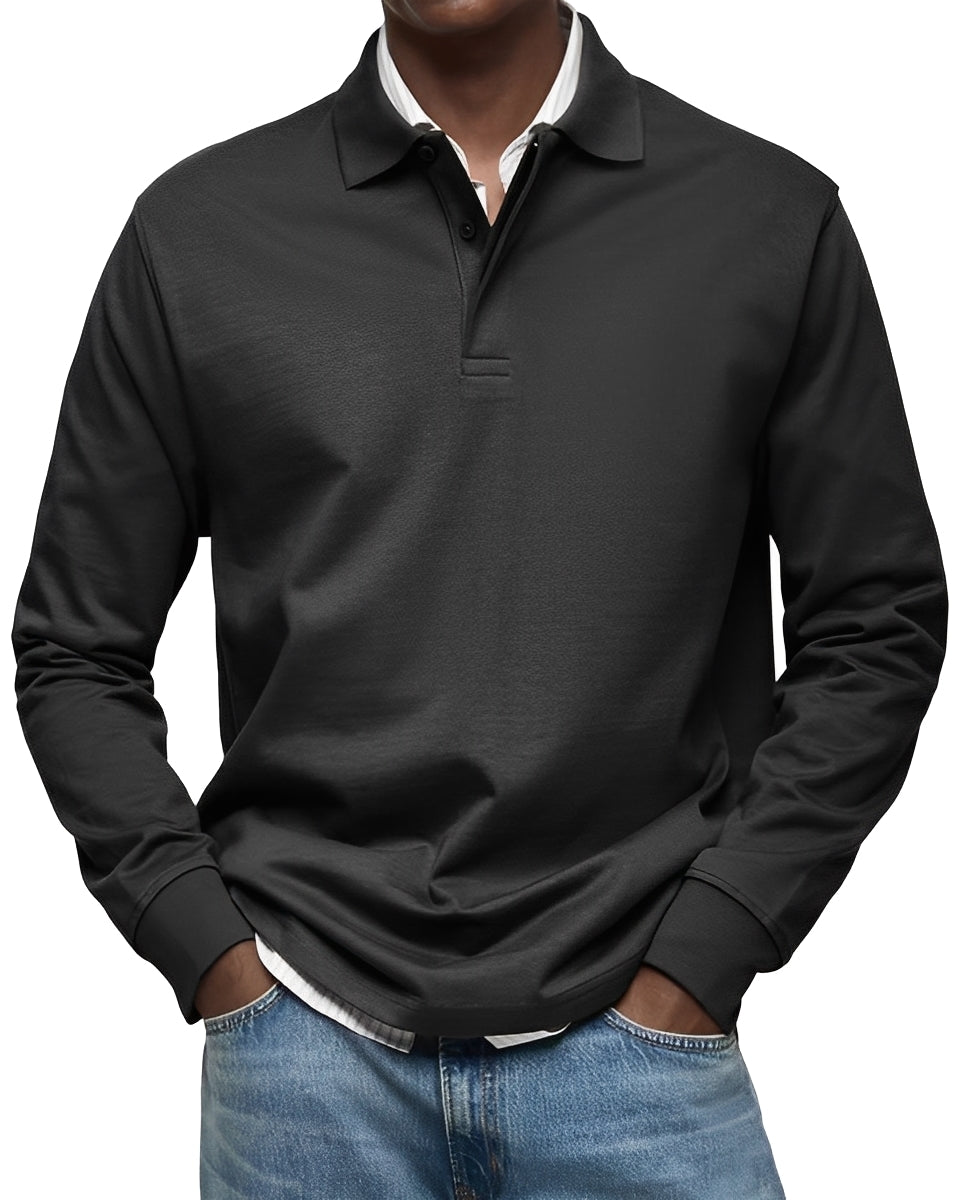 Rowan - Elegantes Langarm-Poloshirt für Herren