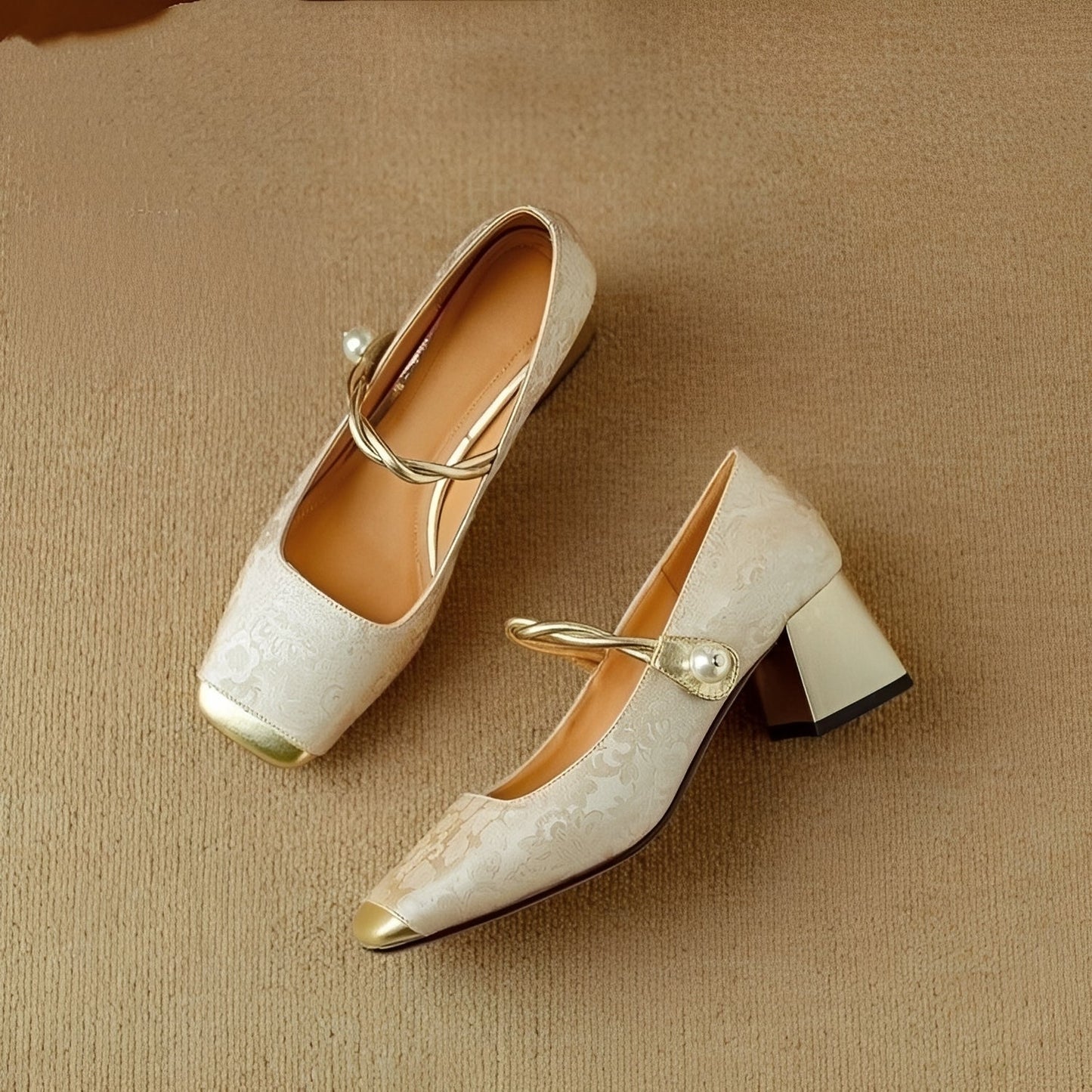 Rhonda - Stilvolle Luxus-Blockabsatzschuhe mit Prägung für Damen