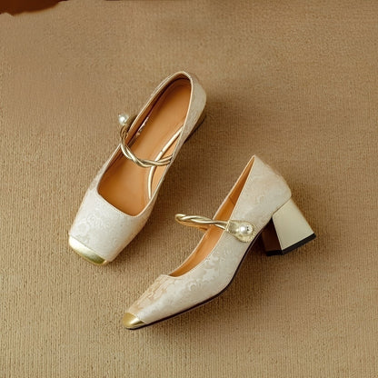 Rhonda - Stilvolle Luxus-Blockabsatzschuhe mit Prägung für Damen