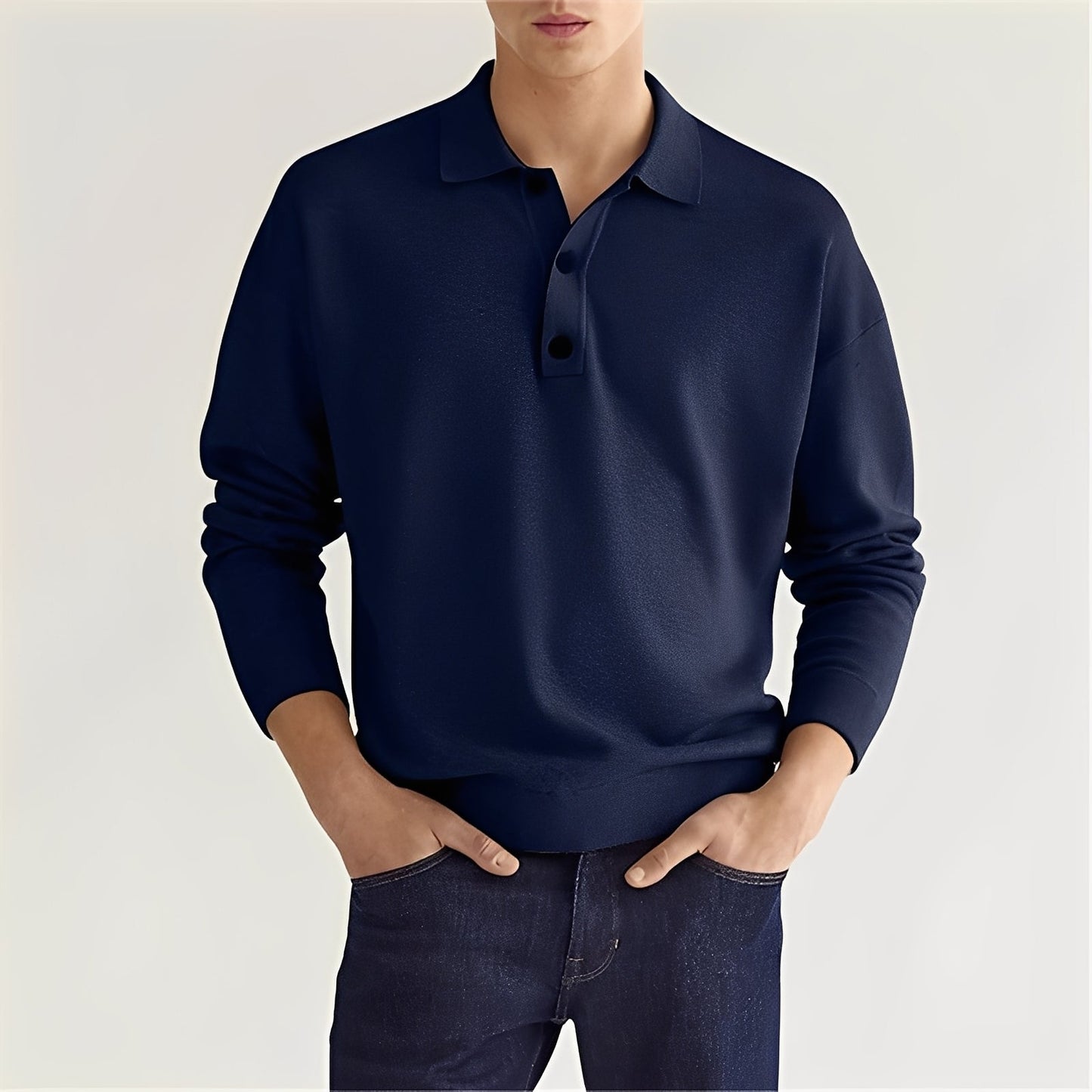 Dominic - Komfortables Langarm-Poloshirt für Herren