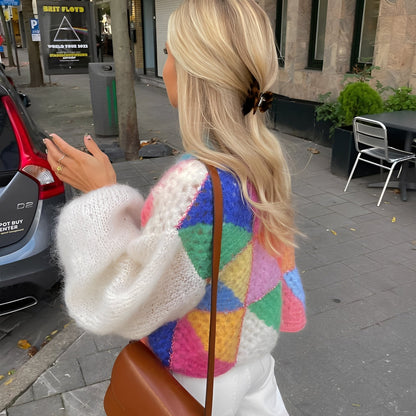 Luna - Bequemer Pullover mit Kontrastfarben für Damen