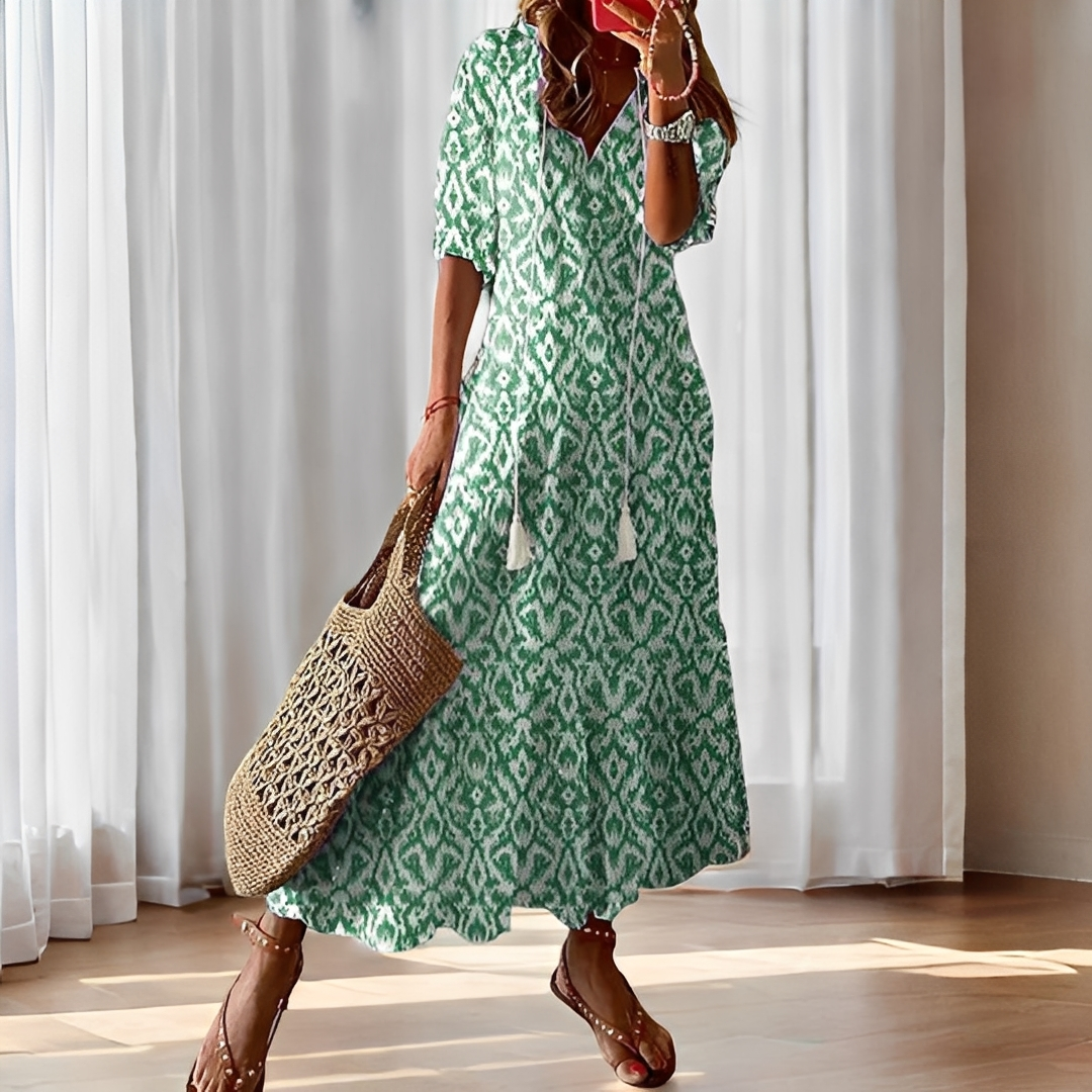 Alica - Luftiges Damenkleid mit V-Ausschnitt