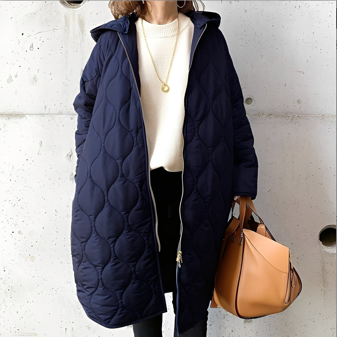 Krystine - Lockerer Parka-Mantel mit Kapuze für Damen