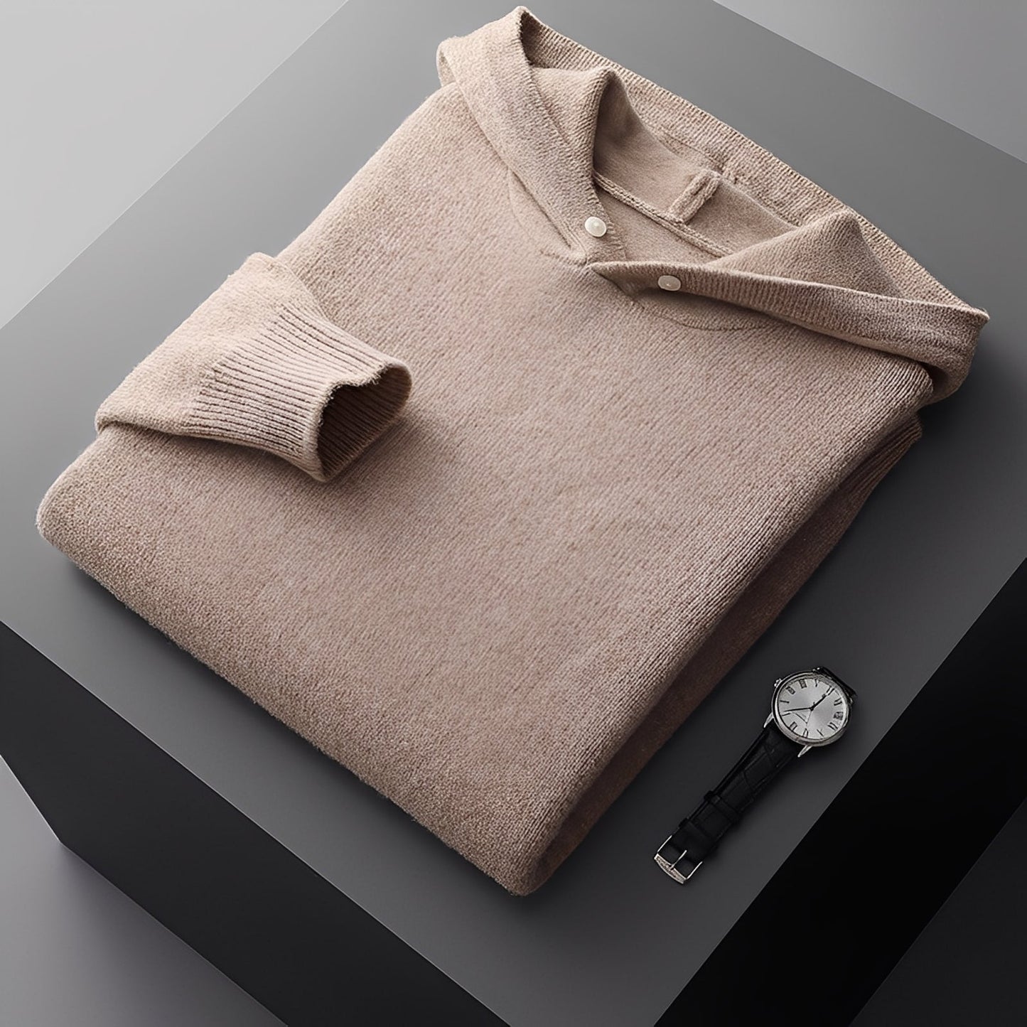 Darius - Eleganter, warmer Herren-Strickhoodie