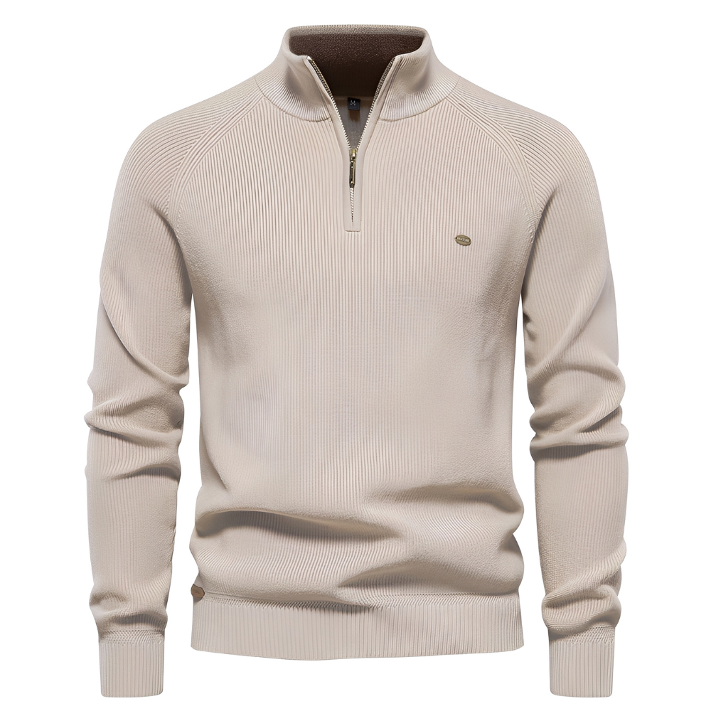 Brant - Zeitgemäßer Herrenpullover mit Brustreißverschluss