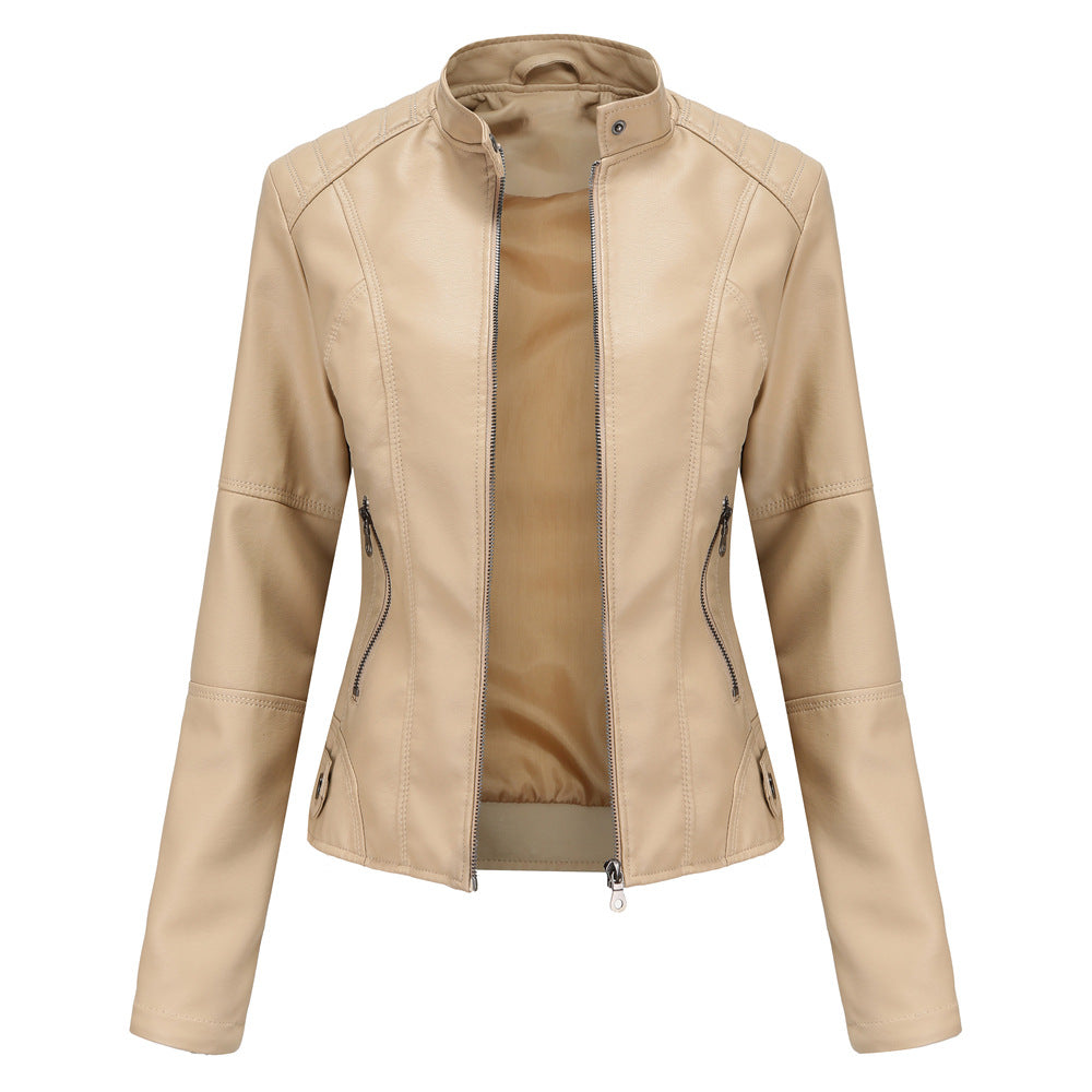 Martha - Elegante, schmal geschnittene Damenlederjacke