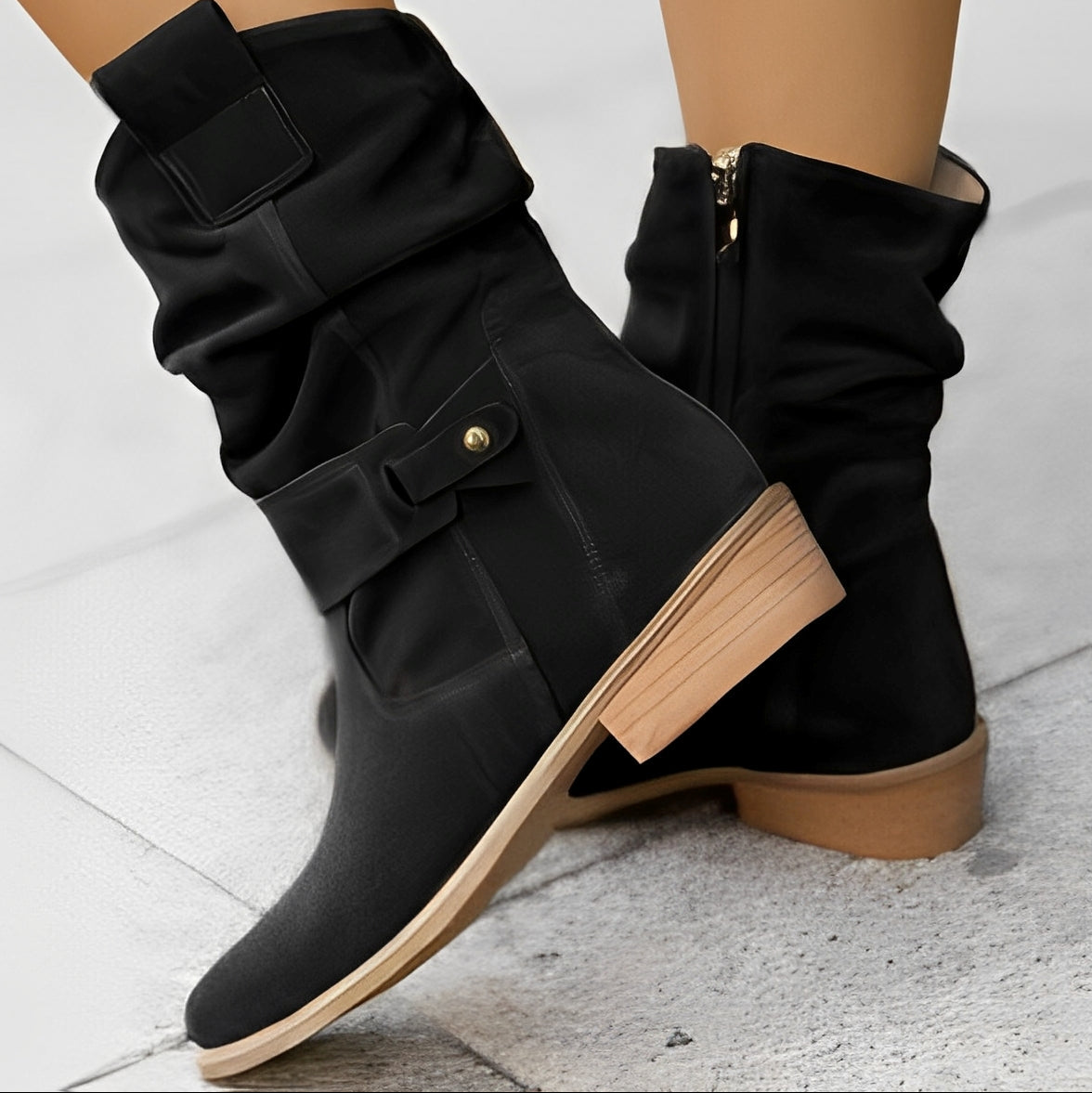 Marjorie - Bequeme Damen-Lederstiefel mit besonders weiter Passform