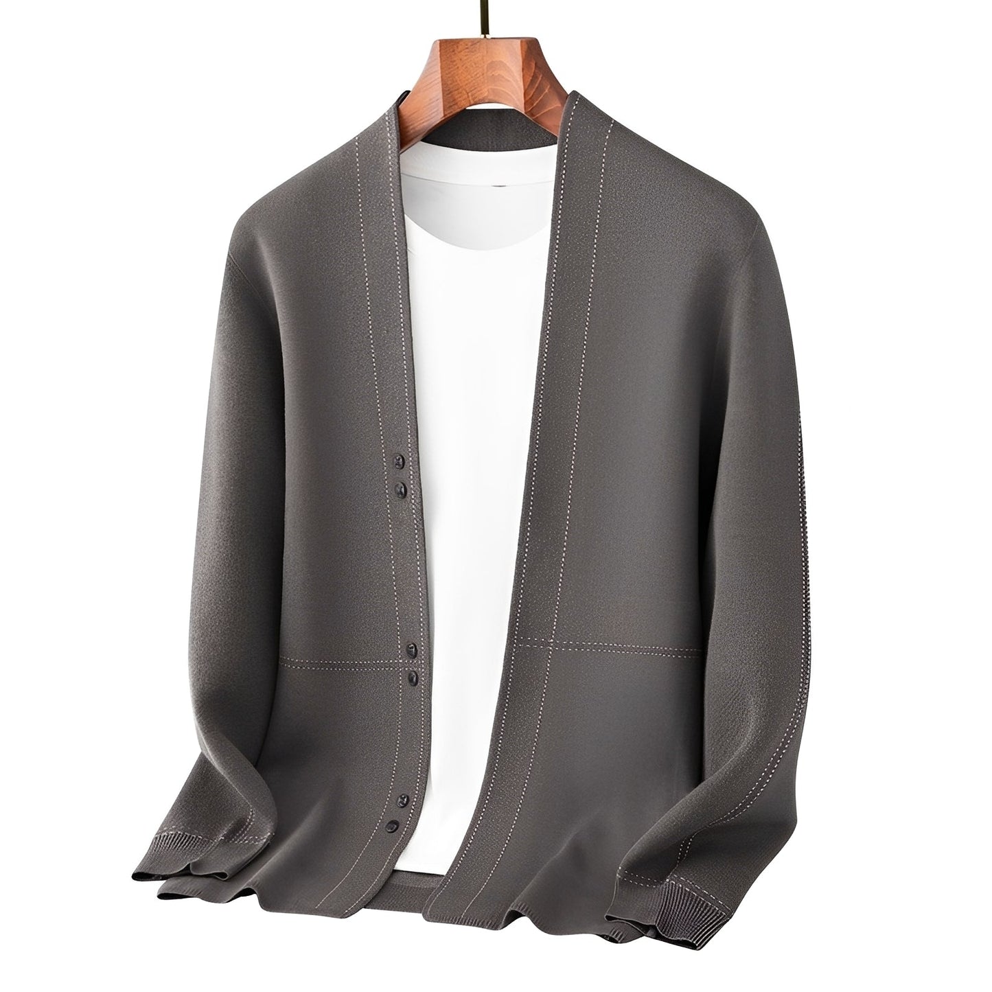 Alfie - Zeitgemäßer, dicker Wollcardigan für Herren