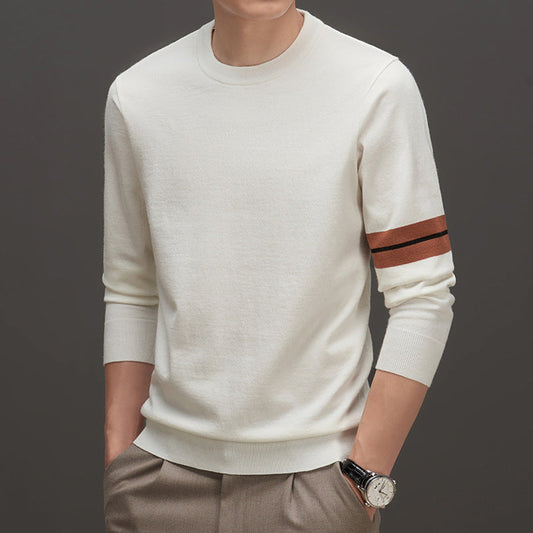 Callum - Elegant Striped Men's Sweater with Crew Neck