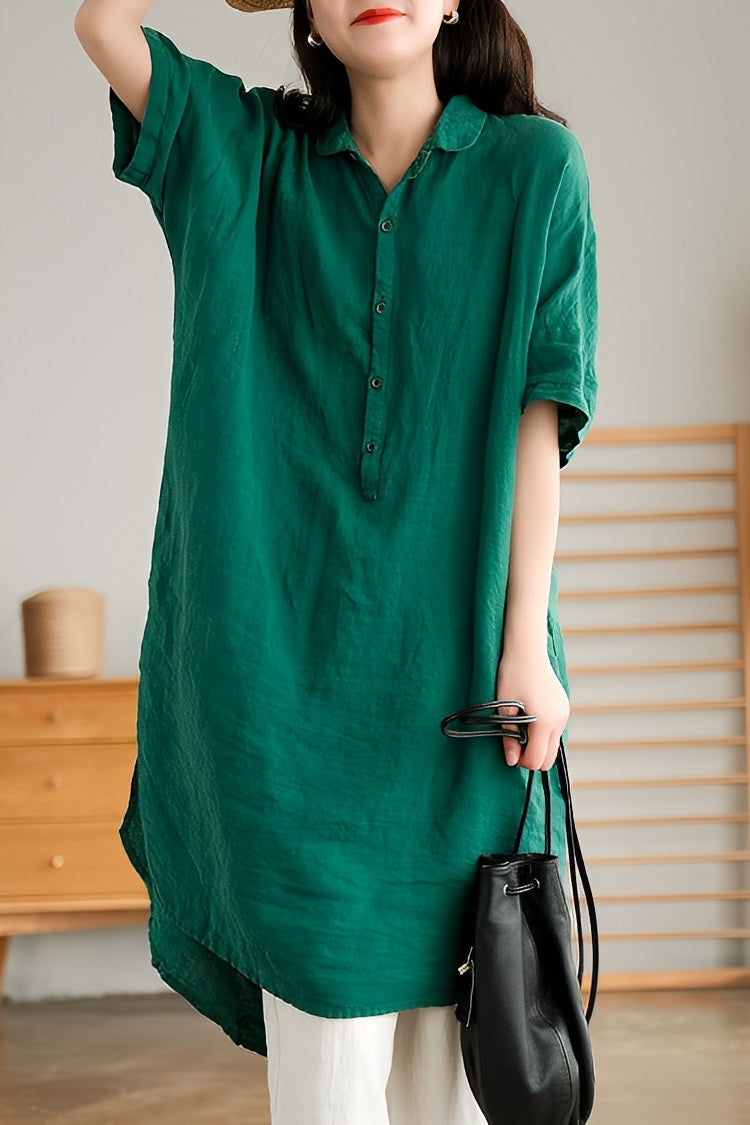 Krystina - Lässiges Leinen-Hemdkleid für Damen