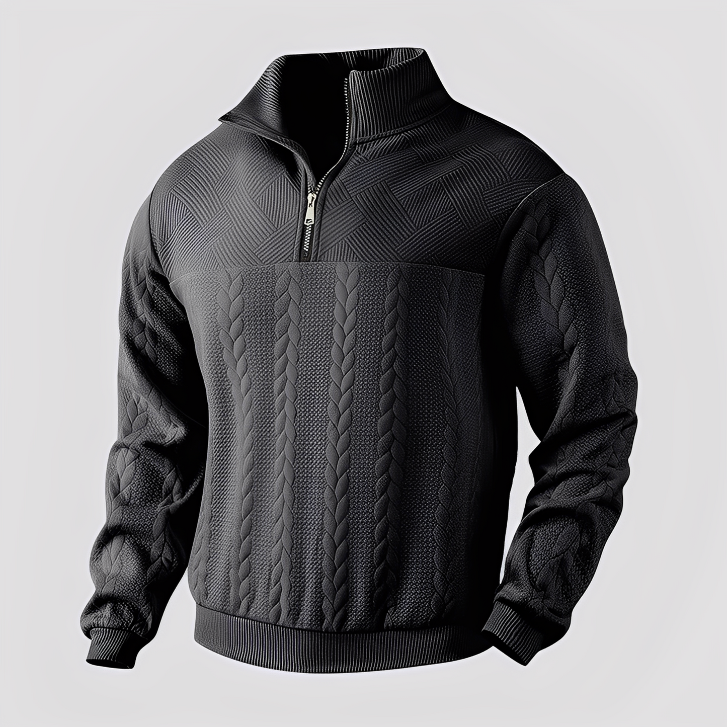 Warren - Klassischer Kaschmirpullover für Damen mit Reißverschluss