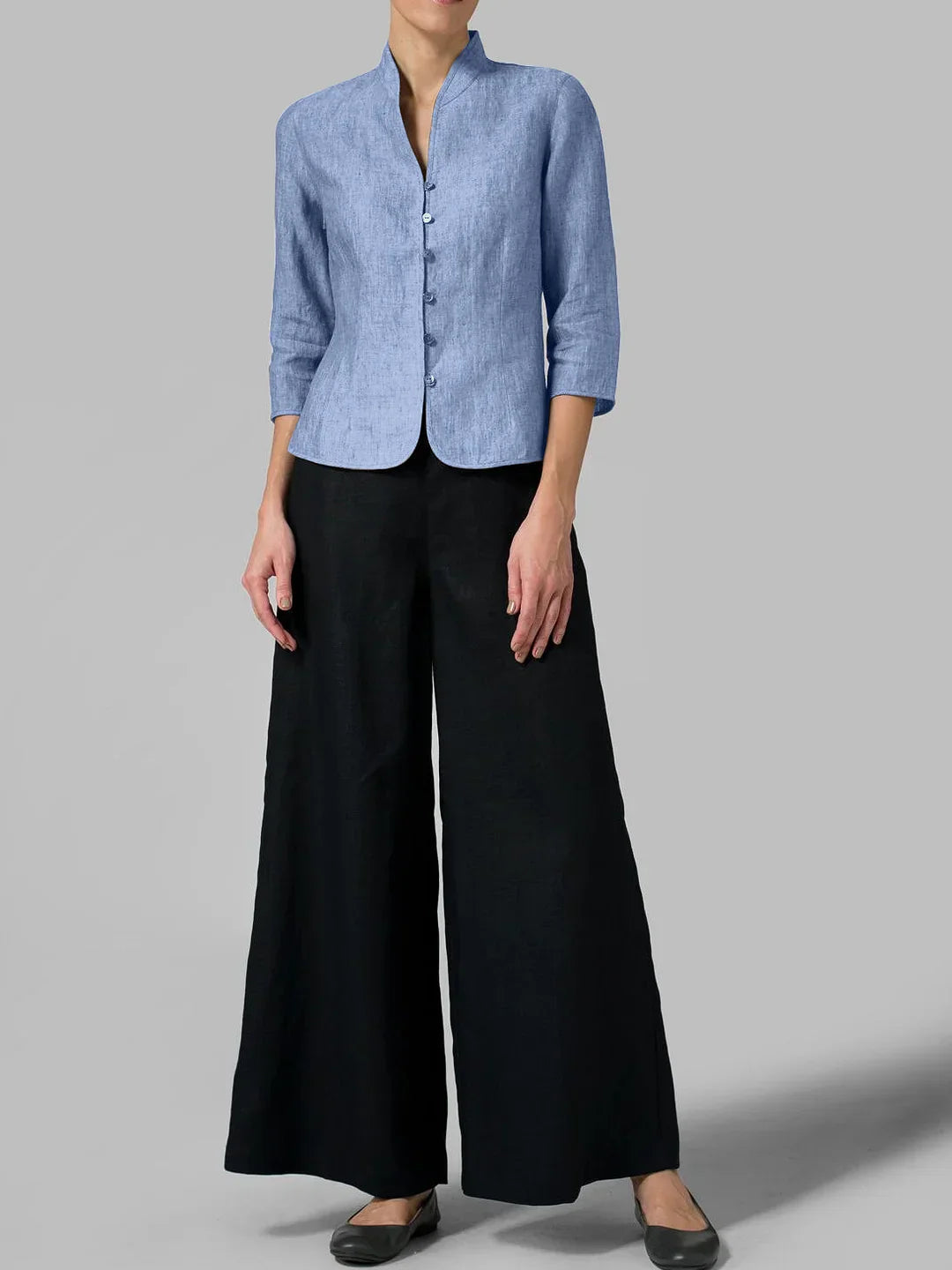 Brynna - Damenbluse erstklassiger Qualität mit Stehkragen