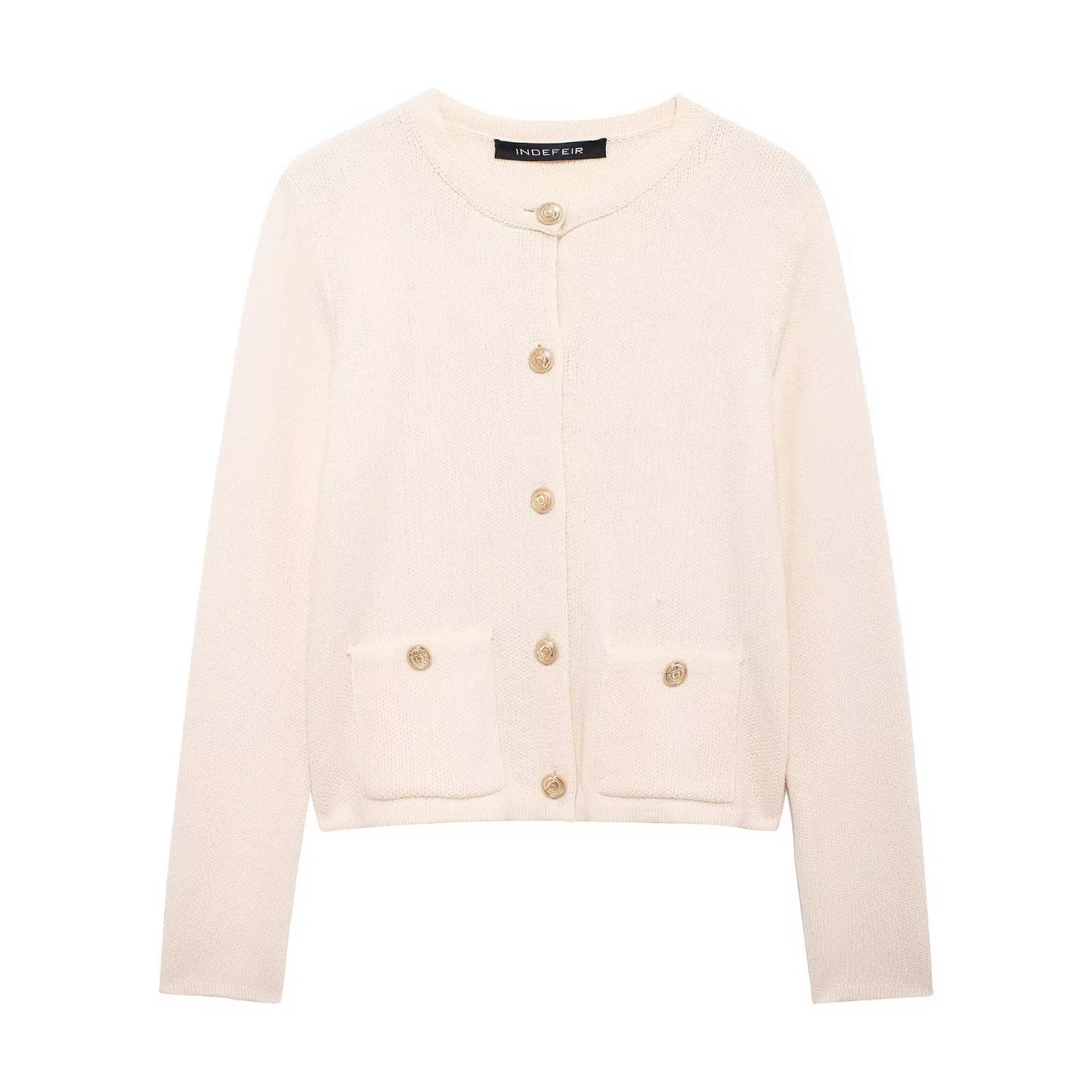 Zinnia - Bequeme Strickjacke mit goldener Knopfreihe für Damen