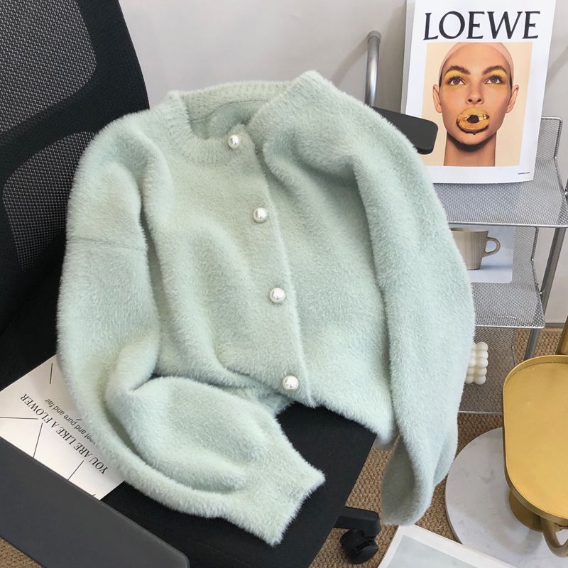 Natille - Flauschiger Strickcardigan aus Kunstfell für Damen