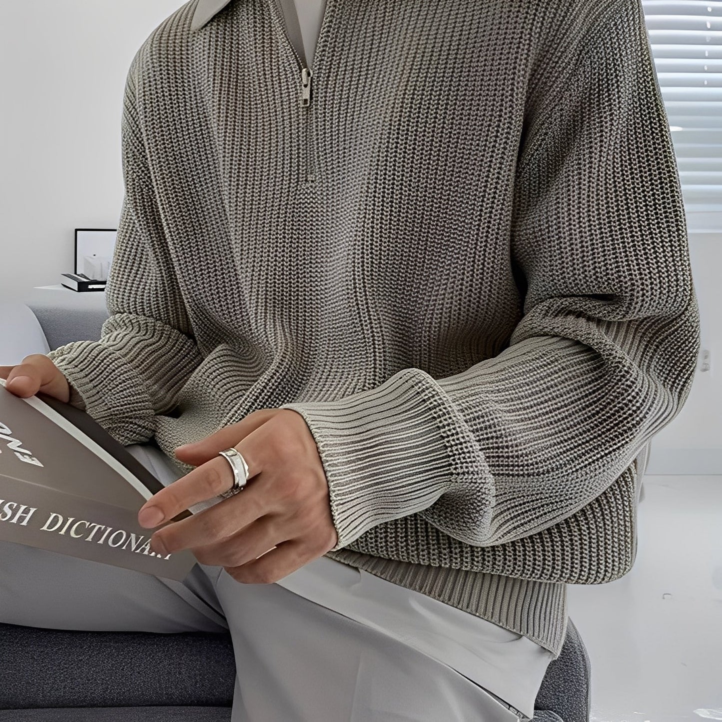 Jeffrey - Eleganter, locker gestrickter Pullover für Herren