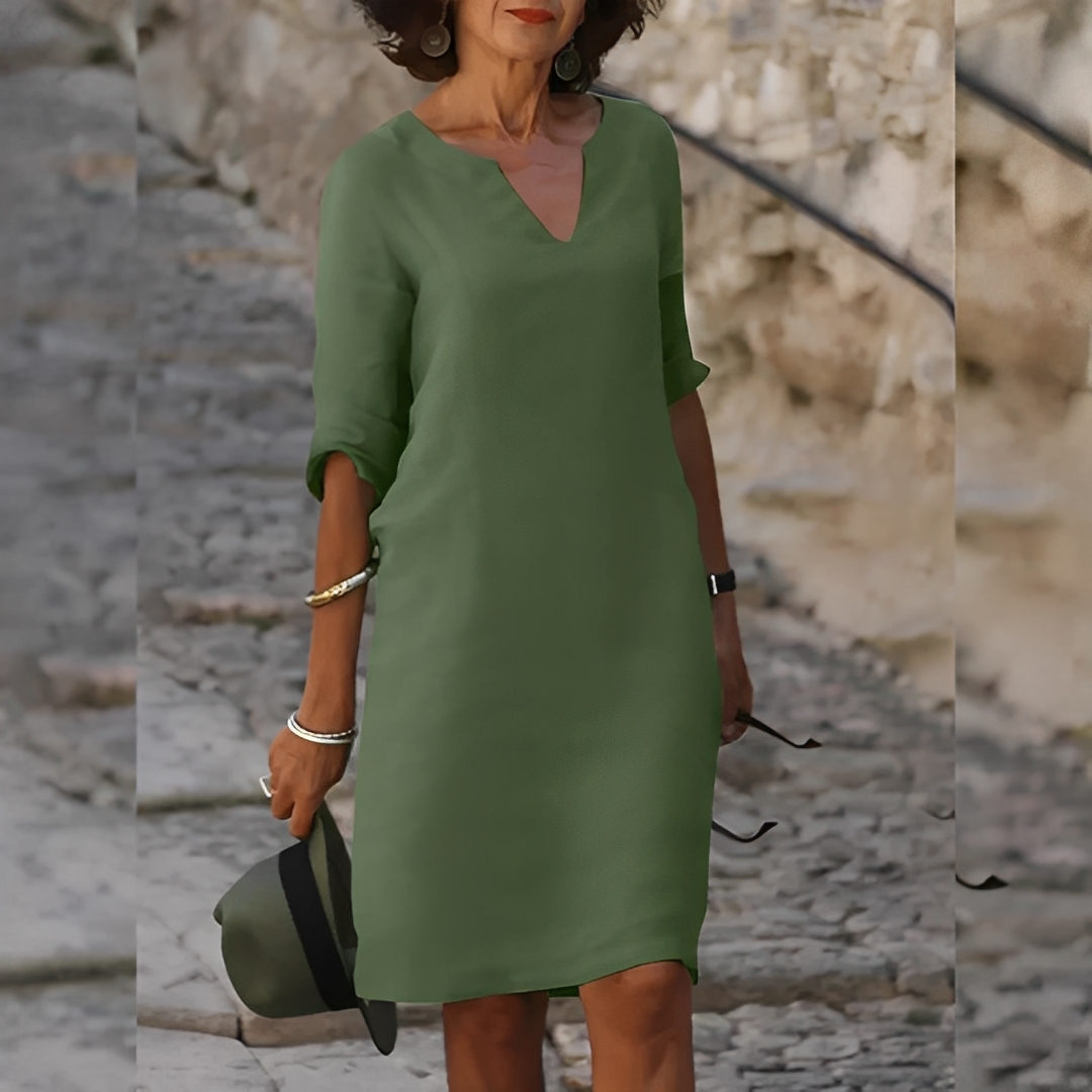 Guilaine - Elegantes Damenkleid mit V-Ausschnitt