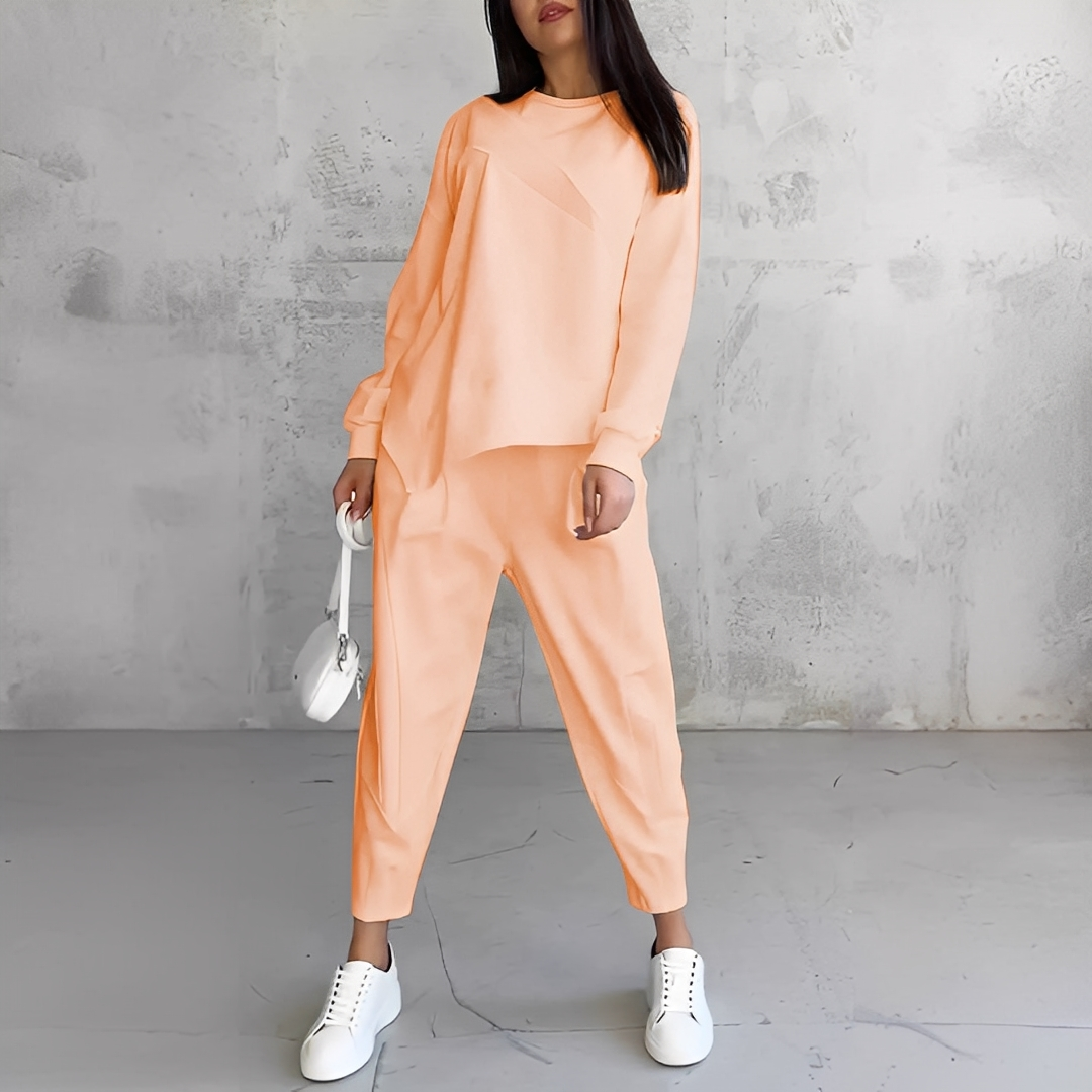 Mélisande - Damen-Set mit Pullover und Hose in Rundhals-Design