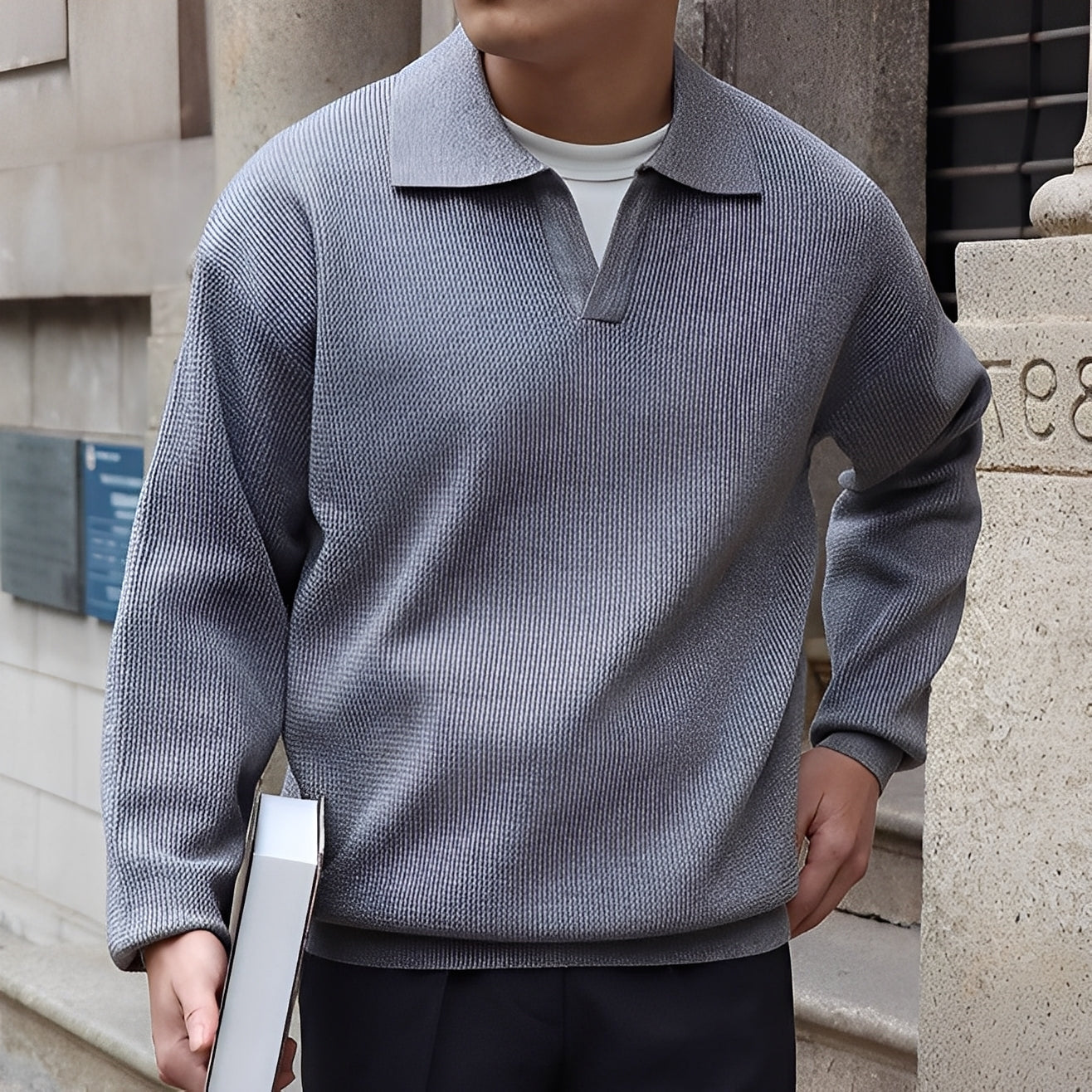 Ronald - Klassisches Herren-Langarm-Poloshirt