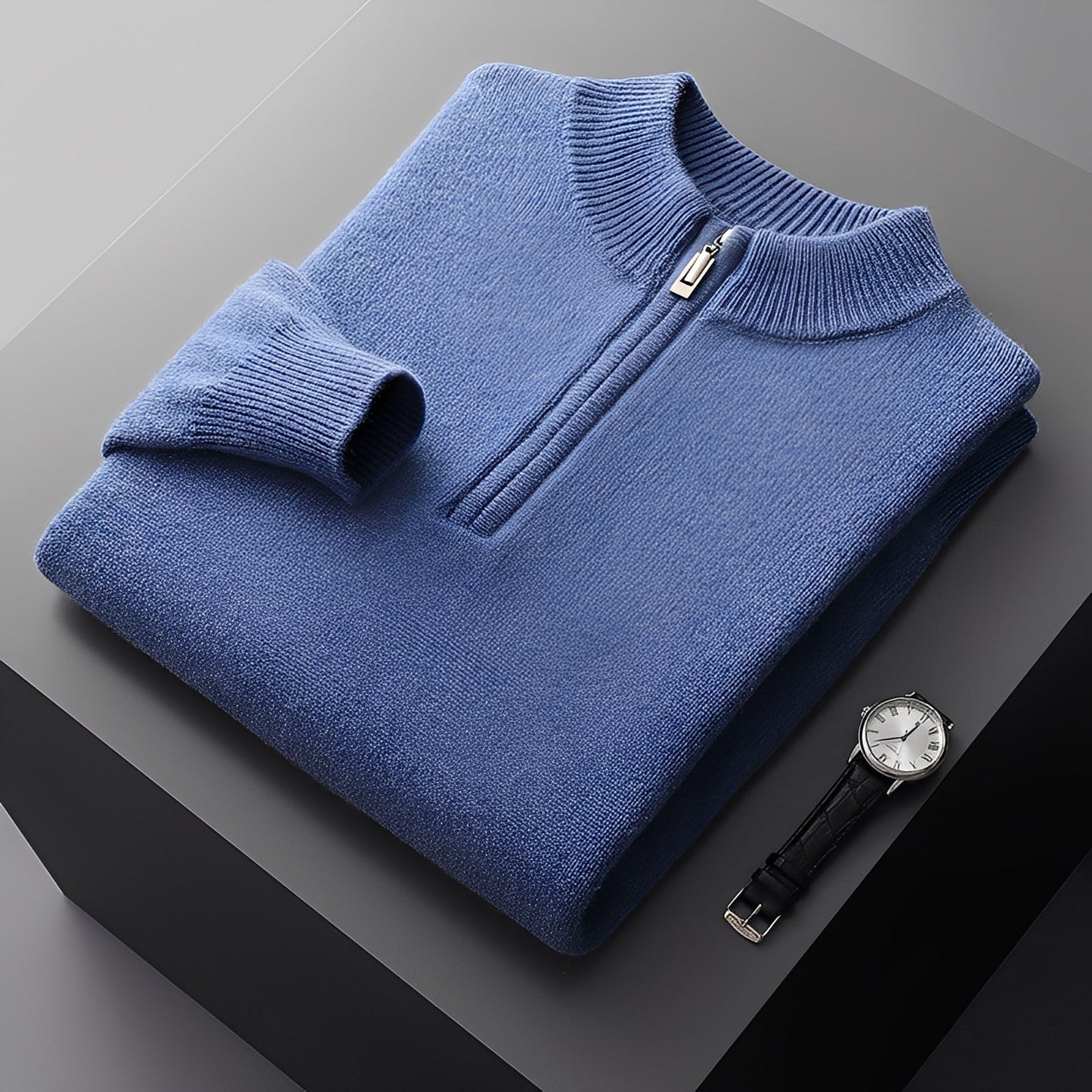 Weldon - Herrenpullover mit halbem Zipper