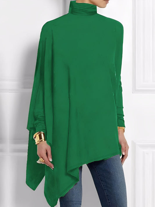Kalysta - Modernes Fleece-Top mit schiefem Design für Frauen