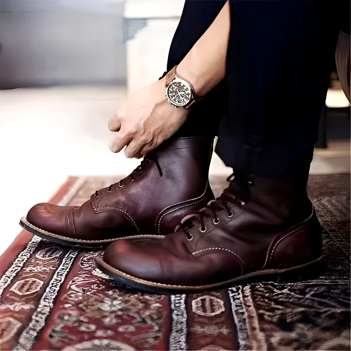Garrick - Starke Retro-Lederstiefel für Männer