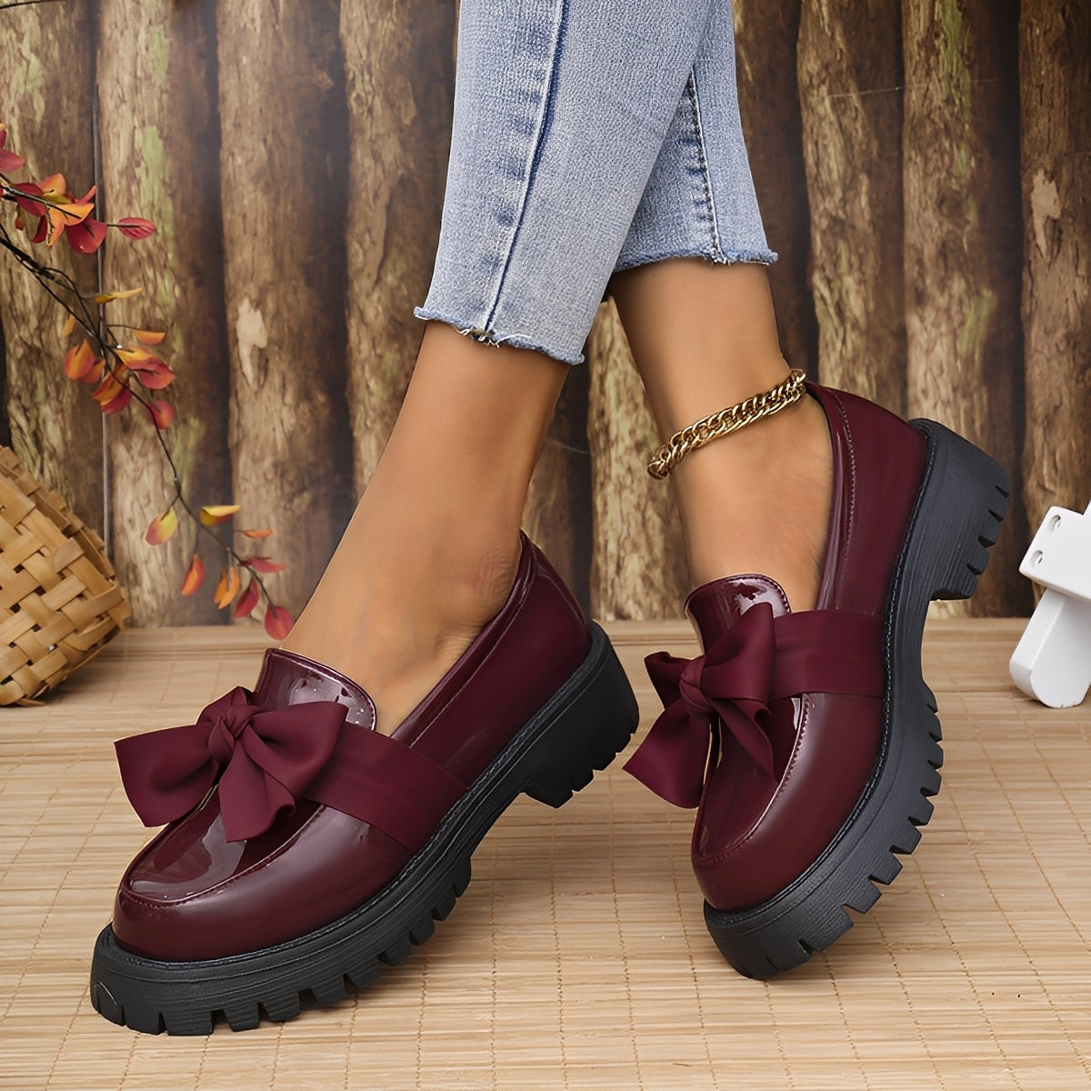 Eliza - Elegante Plateau-Lederschuhe mit dicker Sohle für Damen