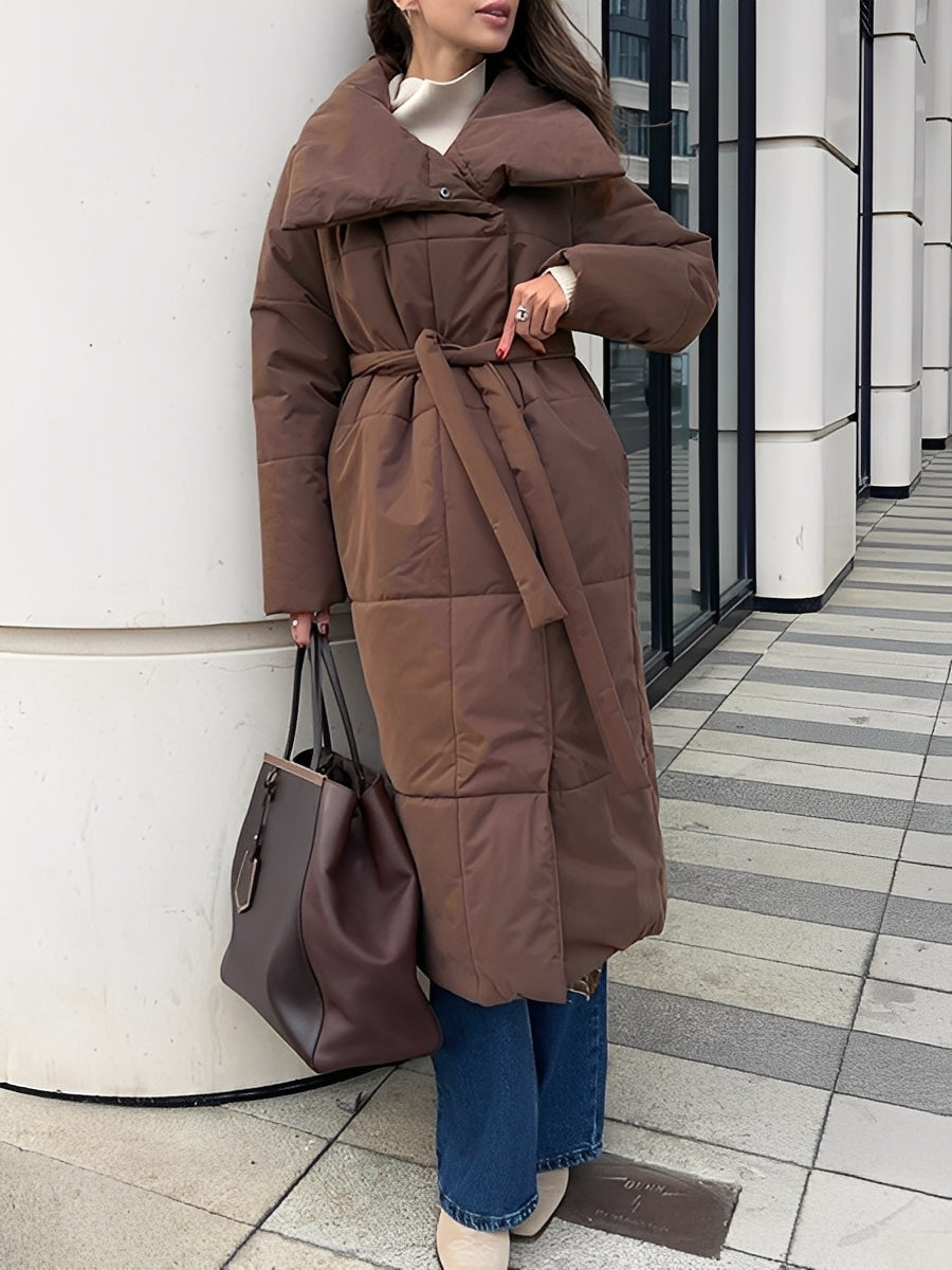 Adaline - Lange, warme Damenjacke mit Innenfutter
