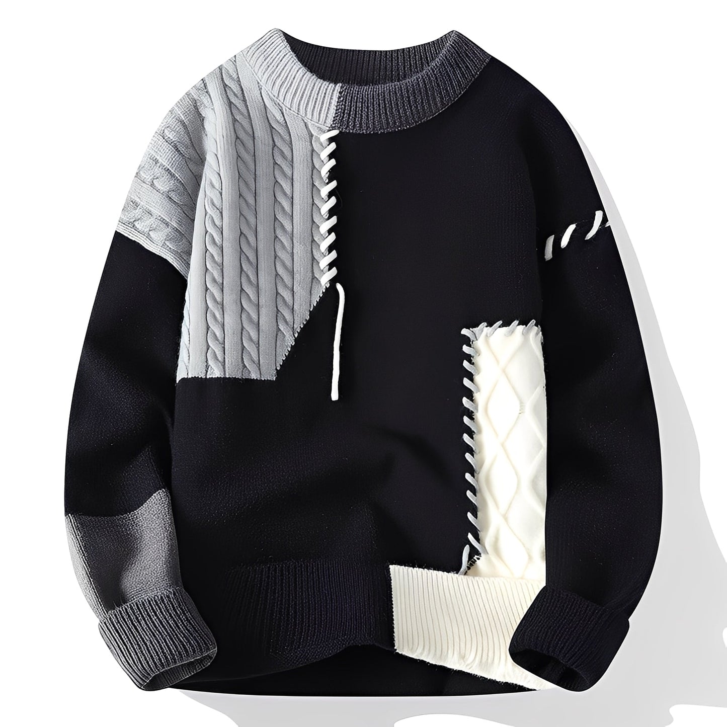 Curtis - Modischer Herrenpullover aus Fleece mit Farbblock-Design