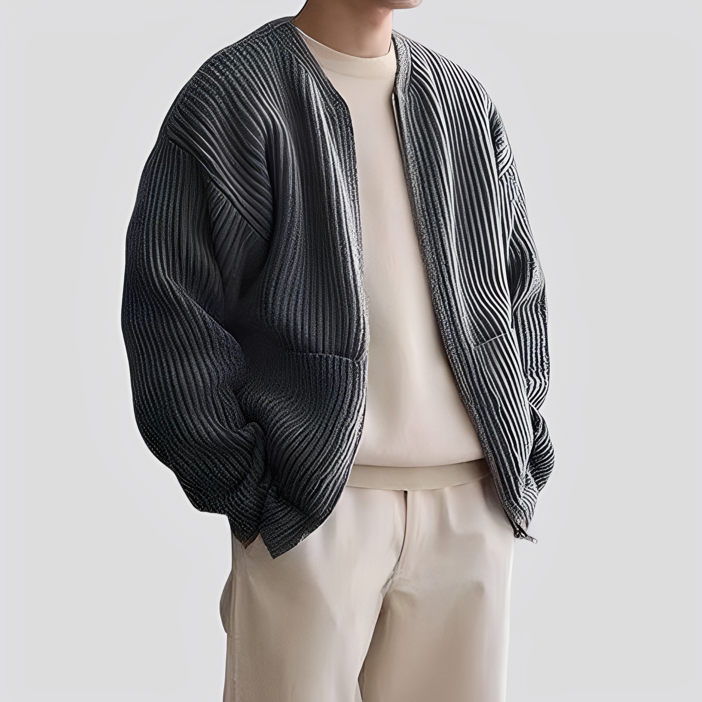 Willy - Angenehme Herren-Strickjacke mit Reißverschluss