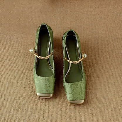 Rhonda - Stilvolle Luxus-Blockabsatzschuhe mit Prägung für Damen