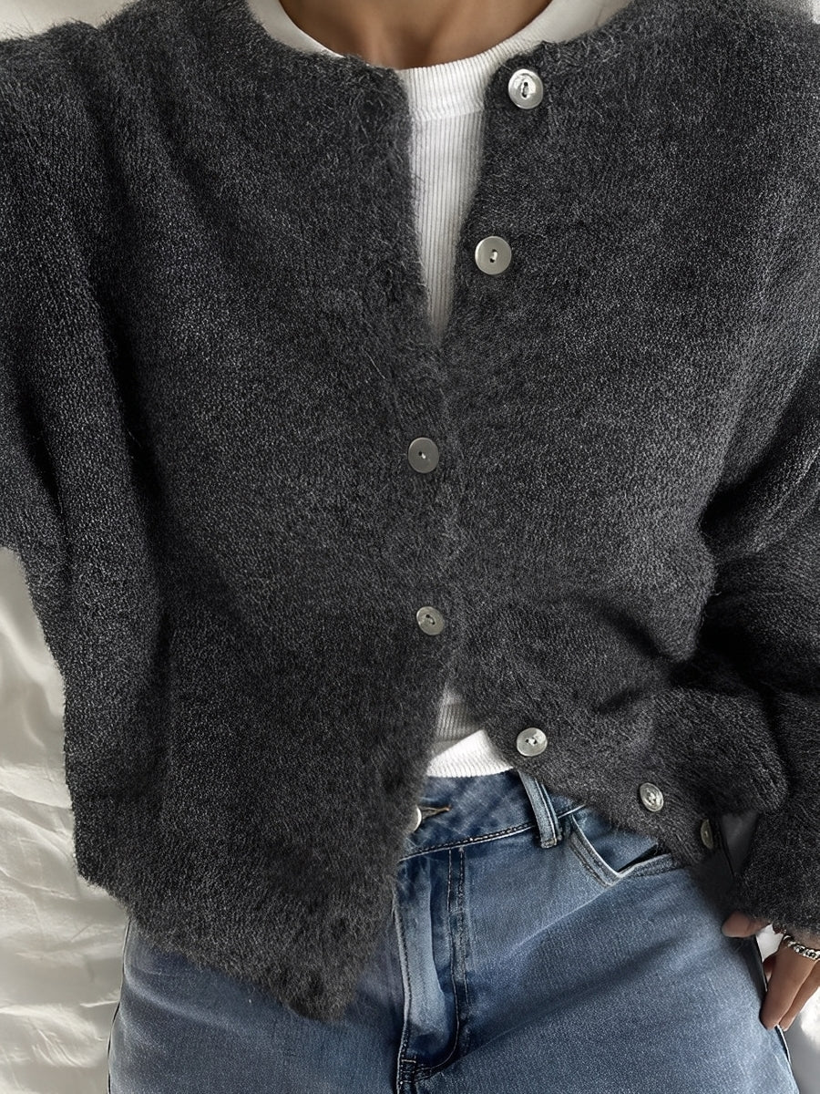 Rowena - Damen Vintage-Wollmantel mit Knöpfen