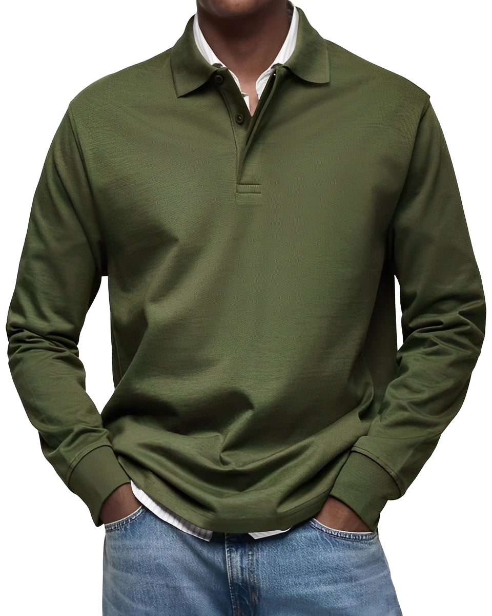 Rowan - Elegantes Langarm-Poloshirt für Herren