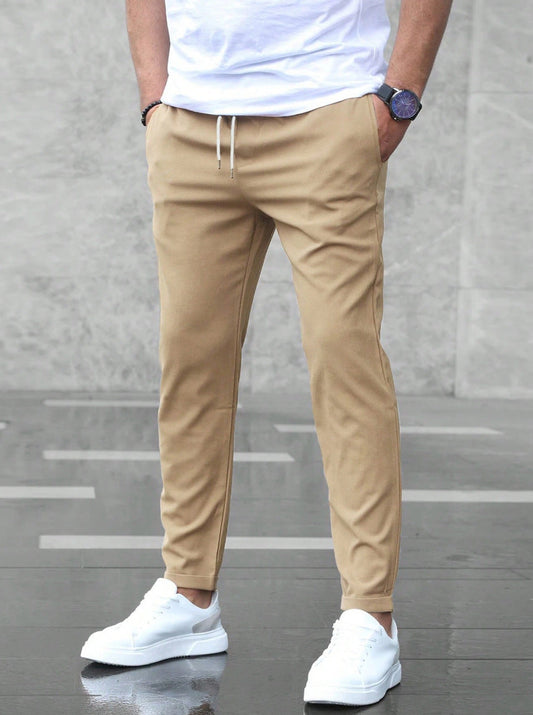 Allan - Bequeme Herren-Stretchhose mit Kordelzug, schlanke Form
