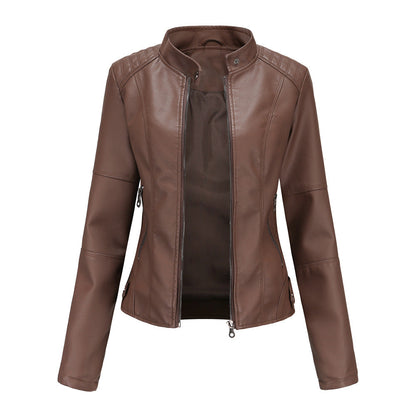 Martha - Elegante, schmal geschnittene Damenlederjacke