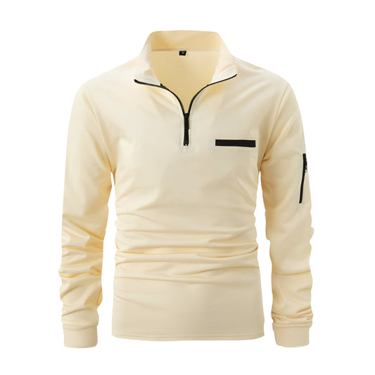 Lucian - Herren-Shirt mit Reißverschluss und Tasche für den täglichen Gebrauch