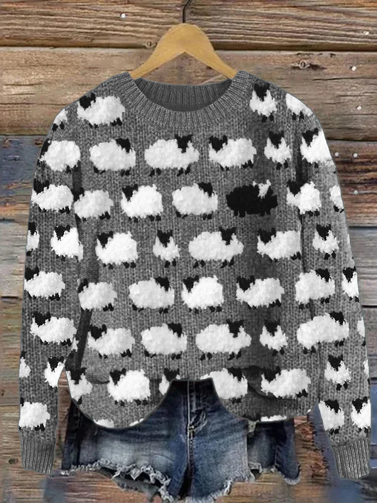 Marta – Wollpullover mit Schafmotiv
