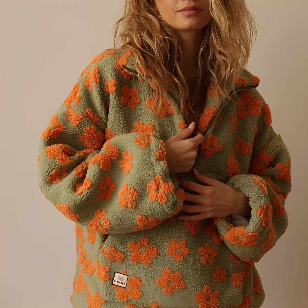 Willemina - Stilvoller Blumen-Winterpullover für Damen