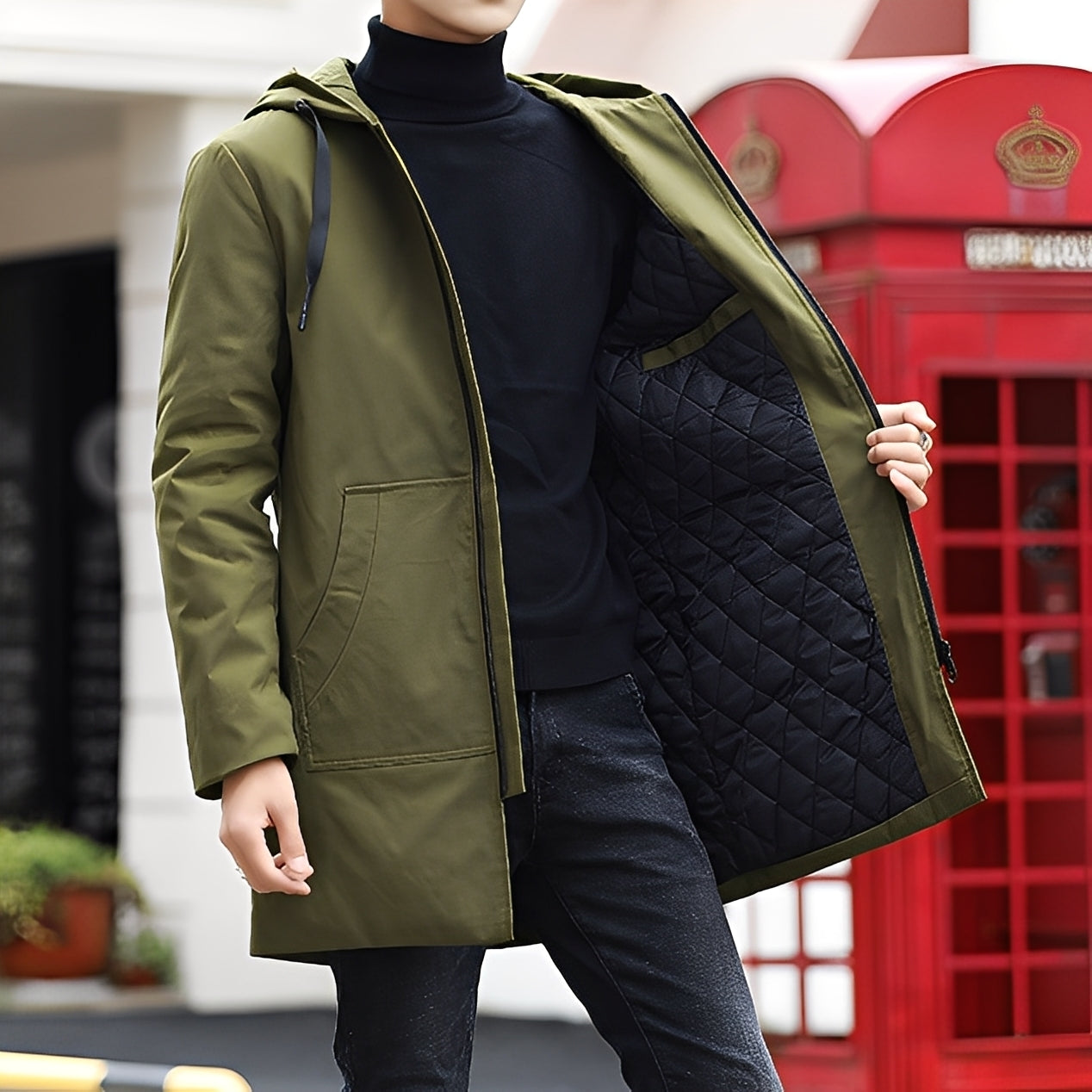 Derren - Komfortable, leichte Herren-Kapuzenjacke