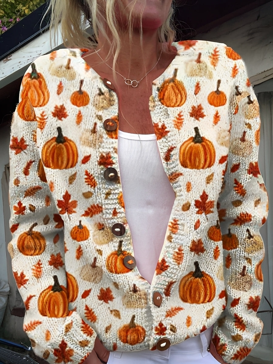 Kandace - Modische Damenstrickjacke mit Blumenmuster