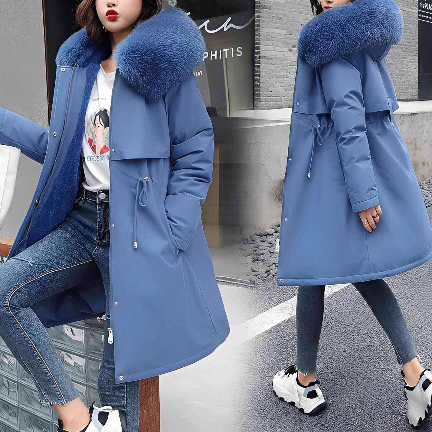 Evette - Warmer Damenmantel mit eleganter Kapuze