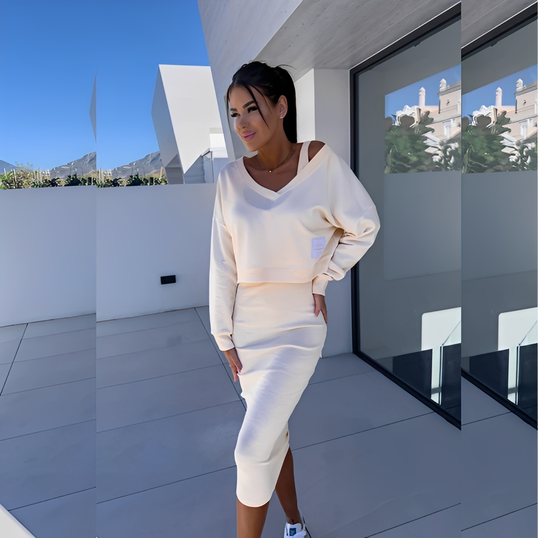 Séphora - Damen-Sweatshirt und lässiges Kleid Set