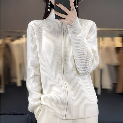 Margaret - Damen-Wolljacke mit Reißverschluss