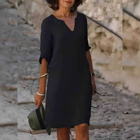 Guilaine - Elegantes Damenkleid mit V-Ausschnitt