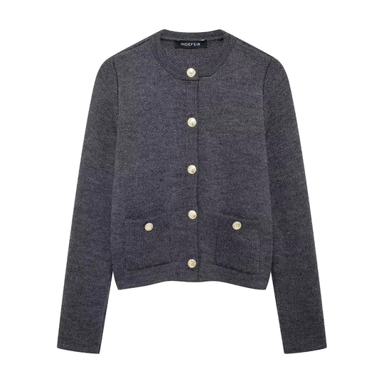 Zinnia - Bequeme Strickjacke mit goldener Knopfreihe für Damen