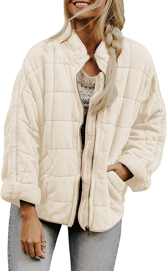 Wenona - Warme Karo-Jacke mit Taschen für Frauen