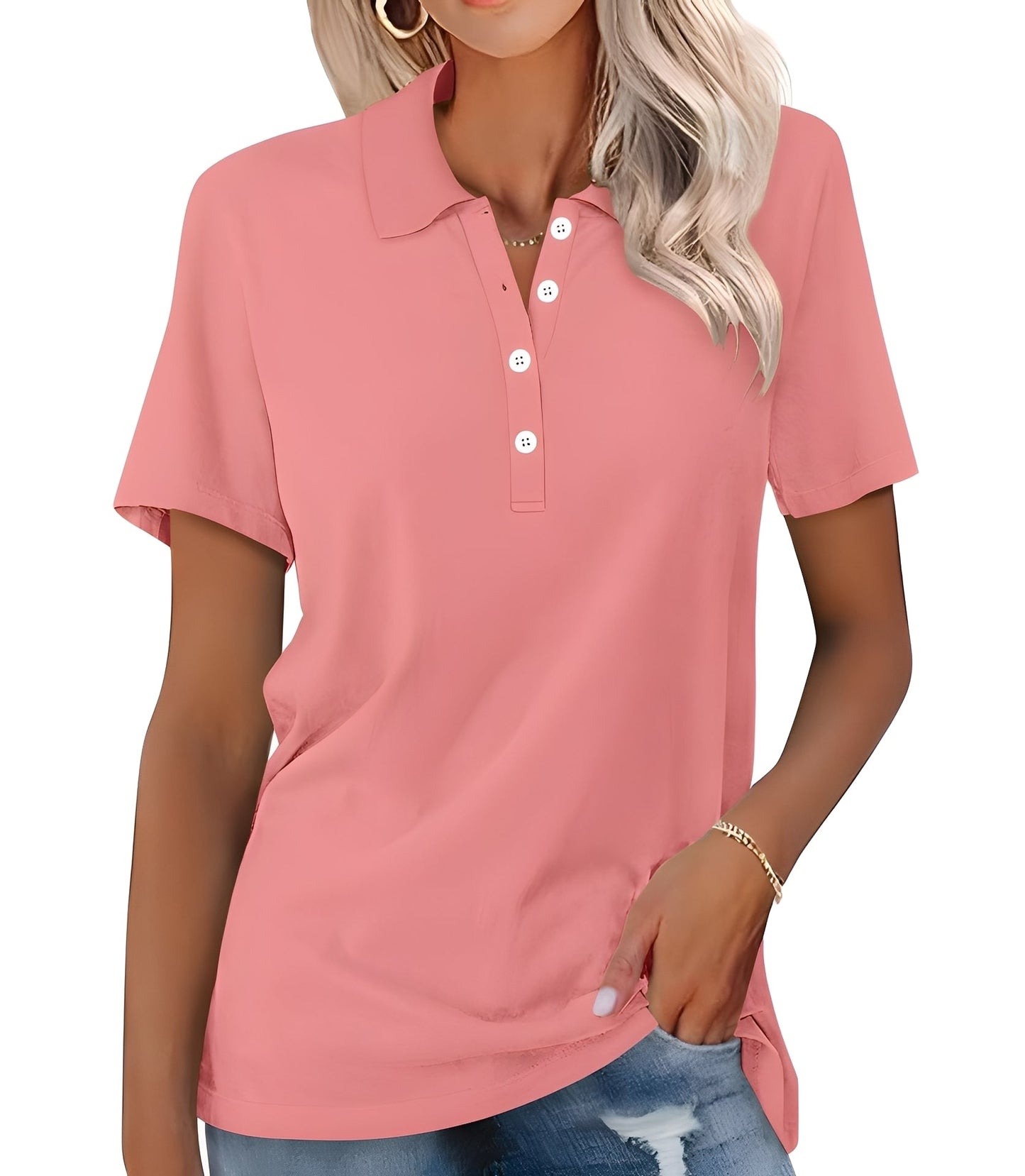 Glenna - Bequemes, eng geschnittenes Damen-Kurzarm-Poloshirt