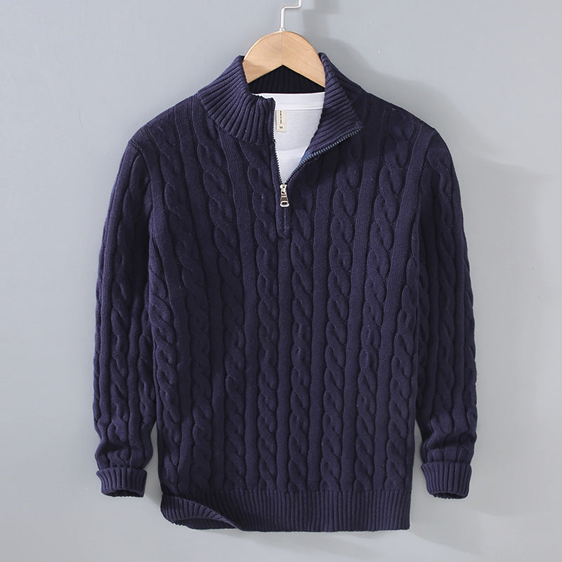 Benson - Bequemer Herrenpullover aus Kaschmir mit Reißverschluss