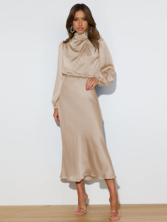 Danica - Elegantes langärmeliges Neckholderkleid für Frauen