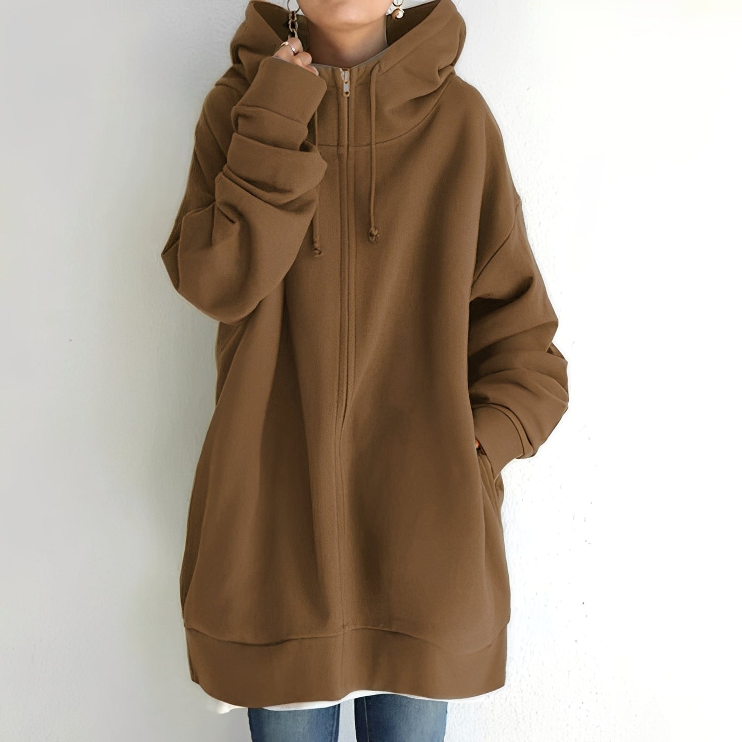 Eleanor - Moderner Samt-Oversize-Hoodie für Damen